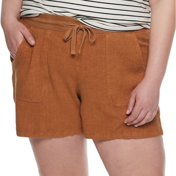 New! EVRI Linen Utility High Waist On Shorts Plus Size 24W - Picture 1 of 7
